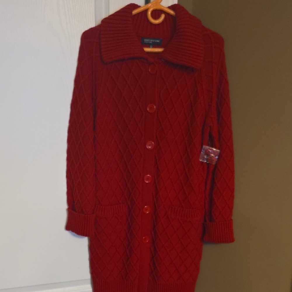 Jones New York Red Quilted Sweater